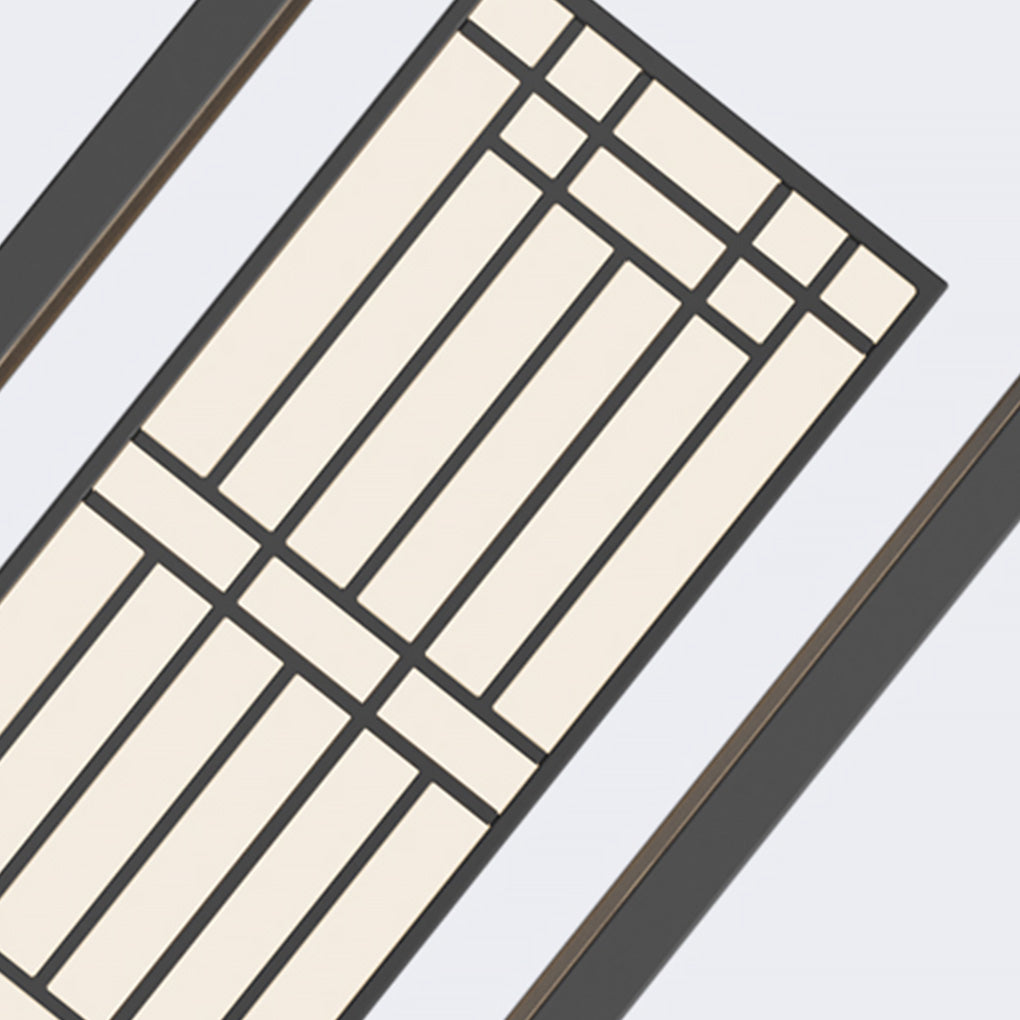 Rectangular Frame Outdoor Landscape Light with Patterned Shade