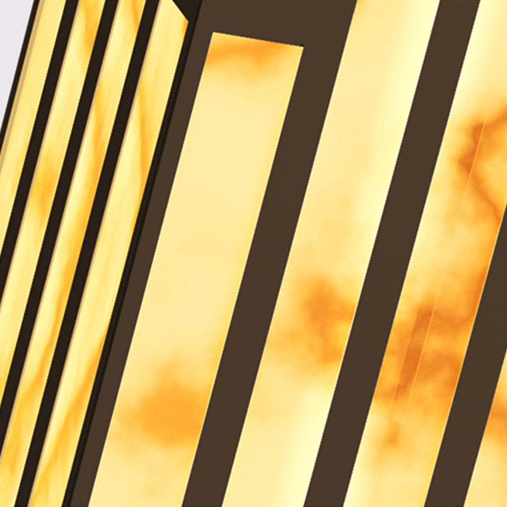 Rectangular Outdoor Bollard Light with Streak Cut Design