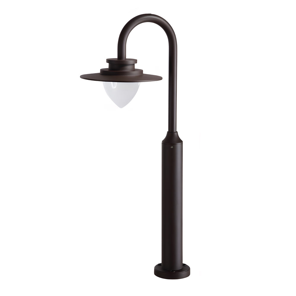 Modern Arc Arm LED Outdoor Post Lamp - Die-Cast Aluminum