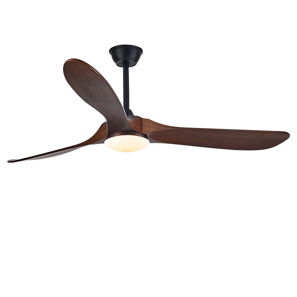 Modern Solid Wood Ceiling Fan with LED Light and Remote Control