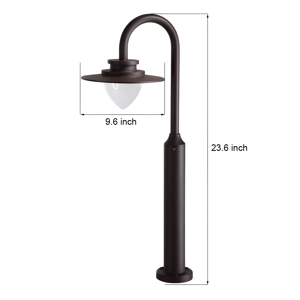 Modern Arc Arm LED Outdoor Post Lamp - Die-Cast Aluminum