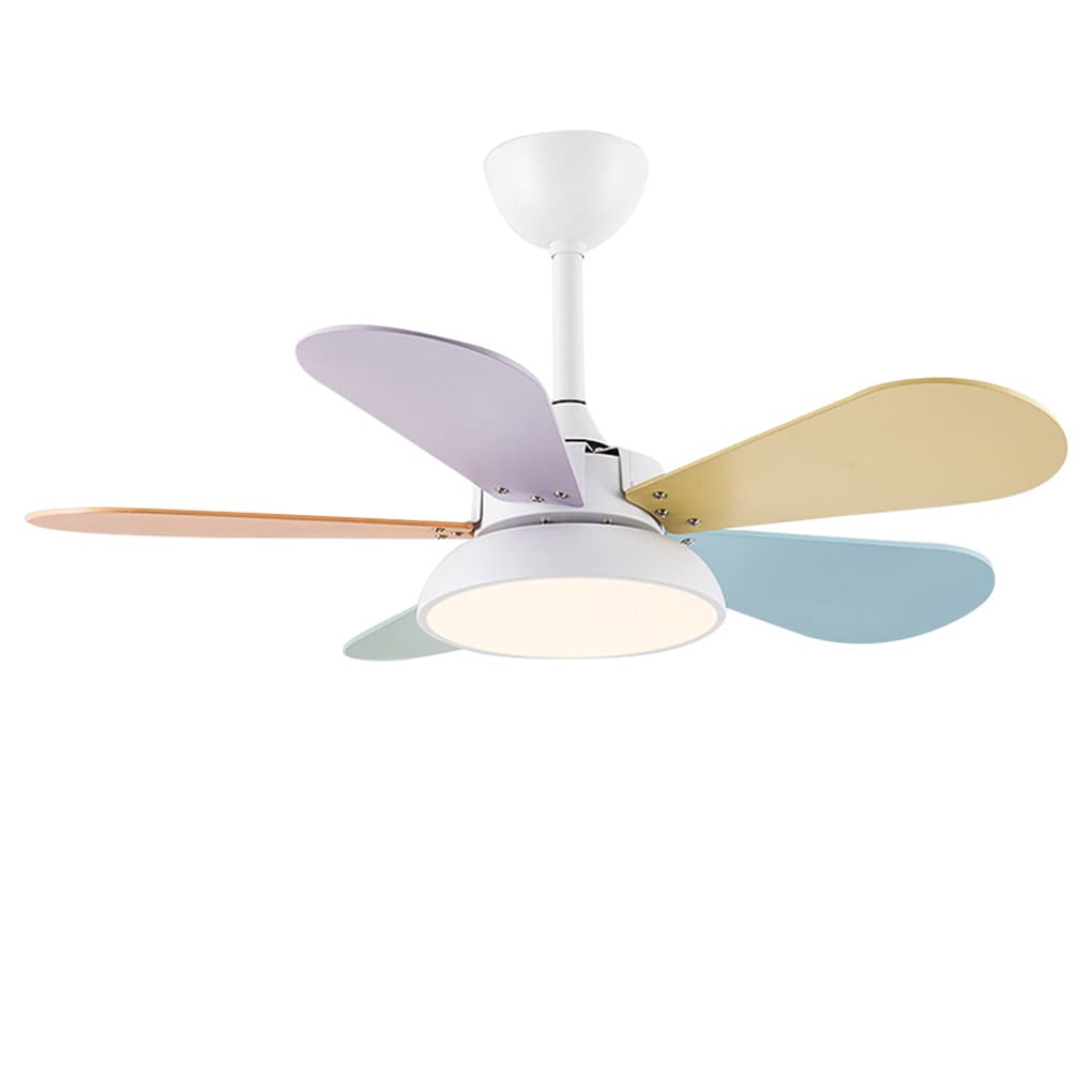 Modern Kids Ceiling Fan with LED Light - Reversible & Silent