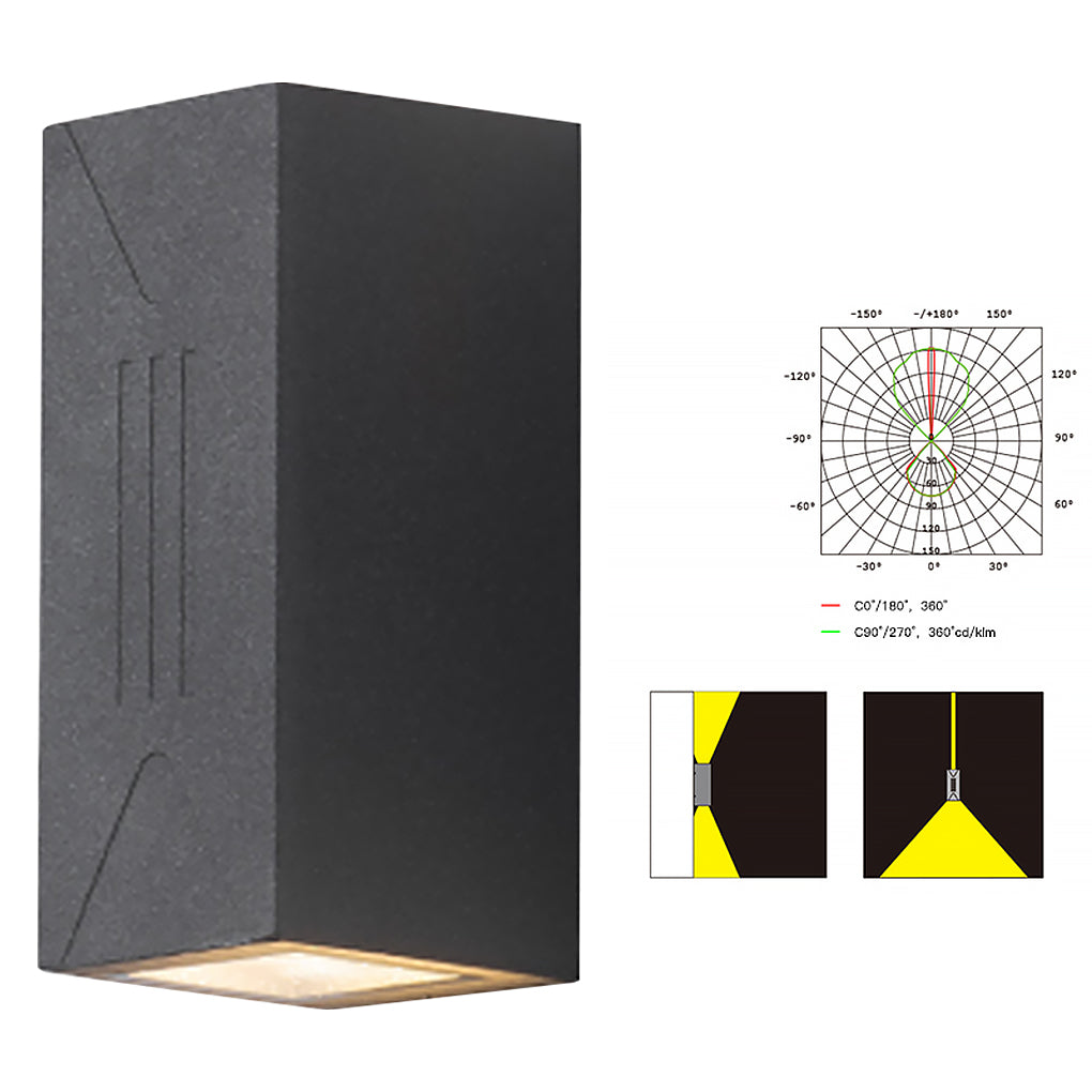 Dual Beam LED Outdoor Wall Light - Up Down Waterproof IP65