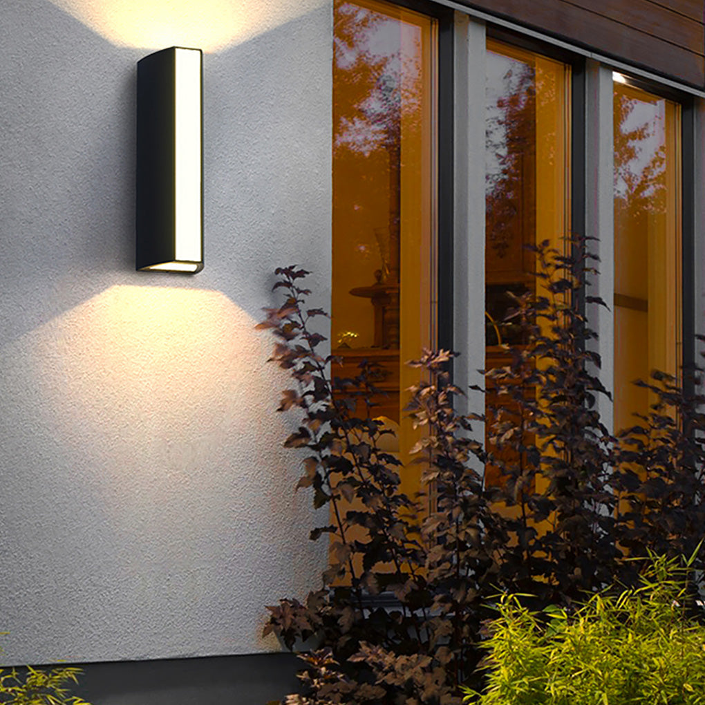 Modern Outdoor LED Wall Light - Aluminum & Glass - IP65 Waterproof