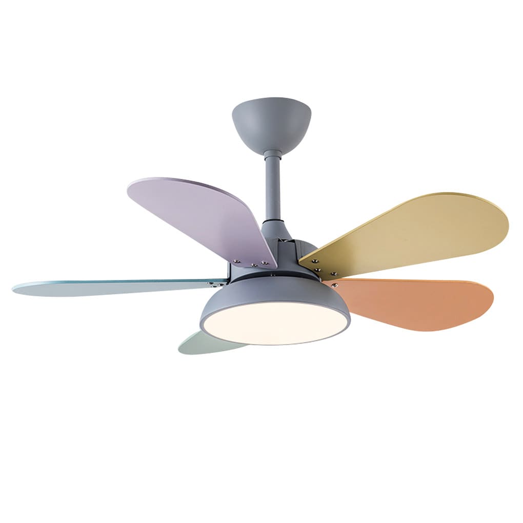 Modern Kids Ceiling Fan with LED Light - Reversible & Silent
