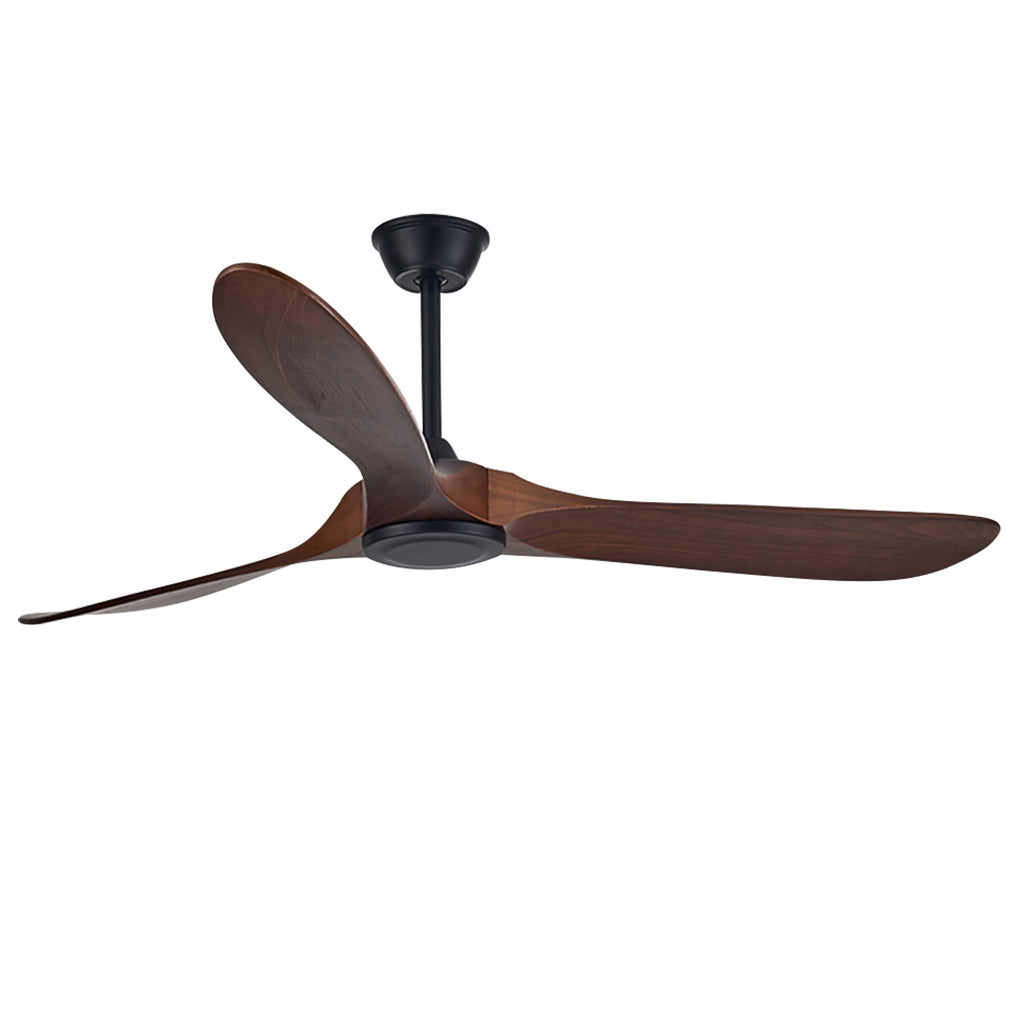 Modern Solid Wood Ceiling Fan with LED Light and Remote Control