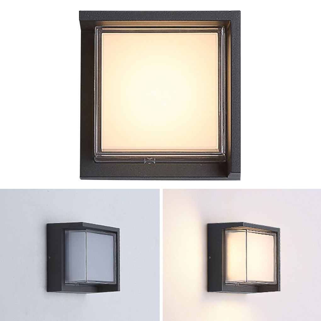 Modern Outdoor Wall Light Round & Square Waterproof Aluminum