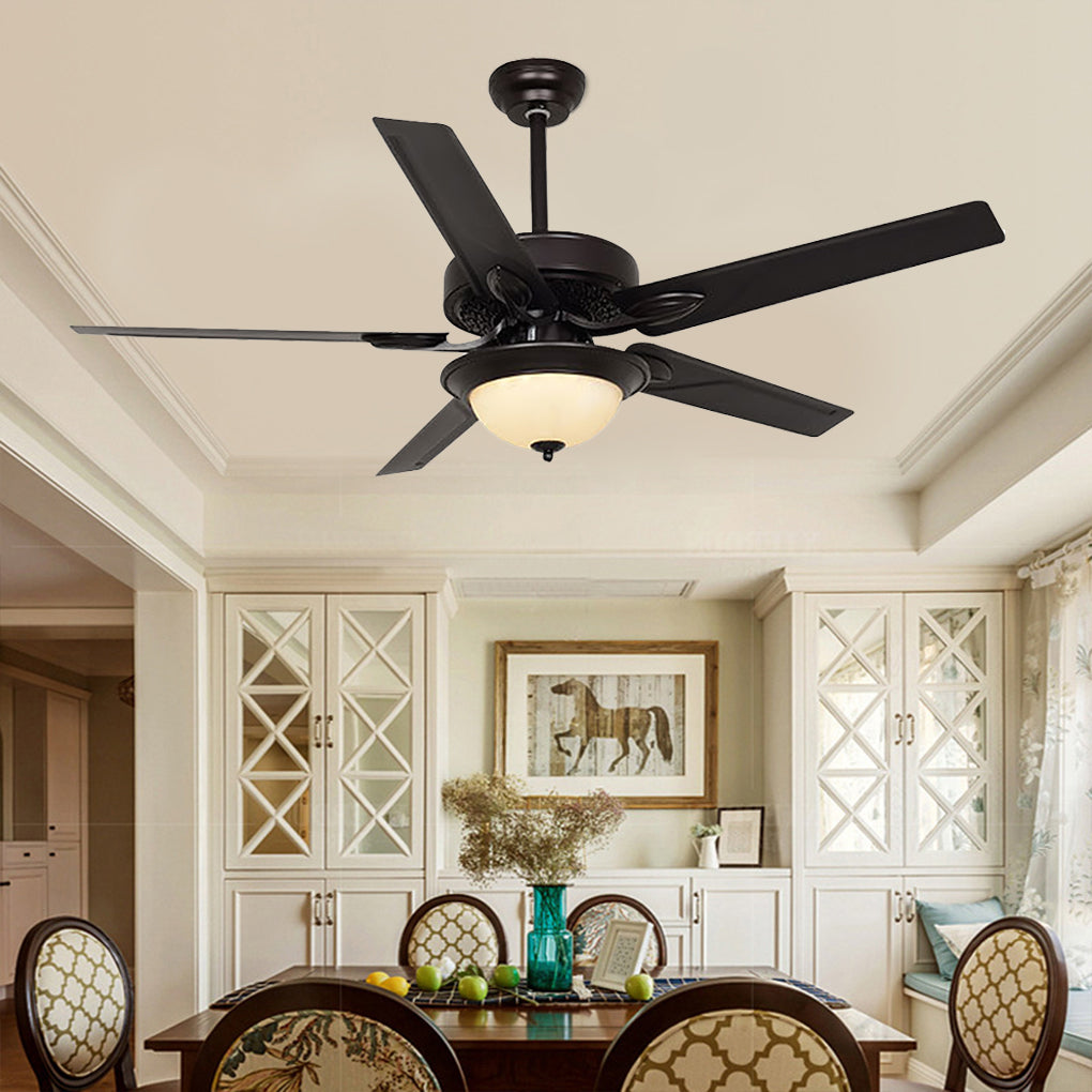 52 Inch Silent Ceiling Fan Light with Remote and LED Dimming