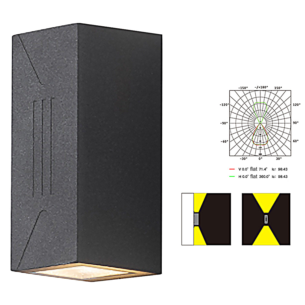 Dual Beam LED Outdoor Wall Light - Up Down Waterproof IP65