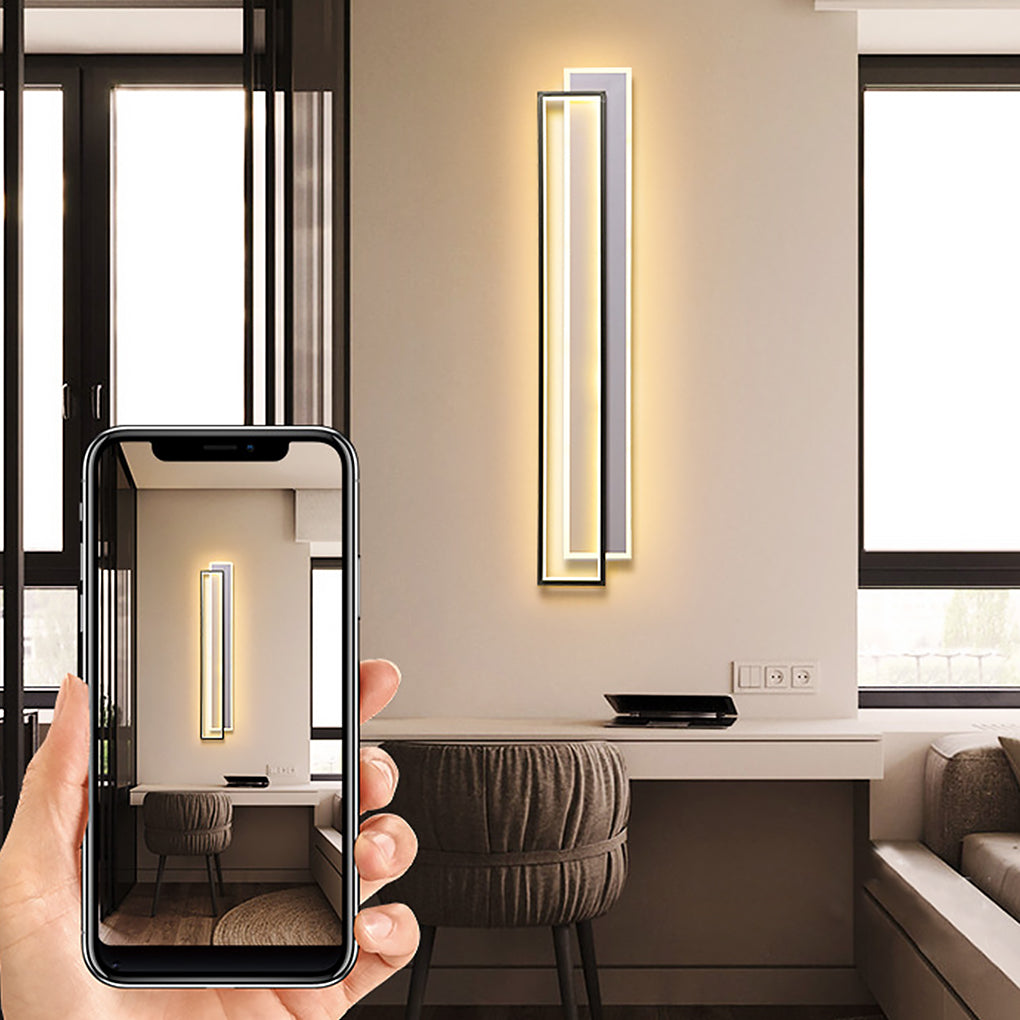 Modern LED Wall Light with 3-Step Dimming - Aluminum & Acrylic