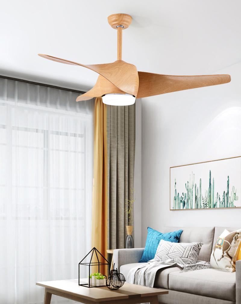 52" Downrod Ceiling Fan with Remote Control and LED Lights