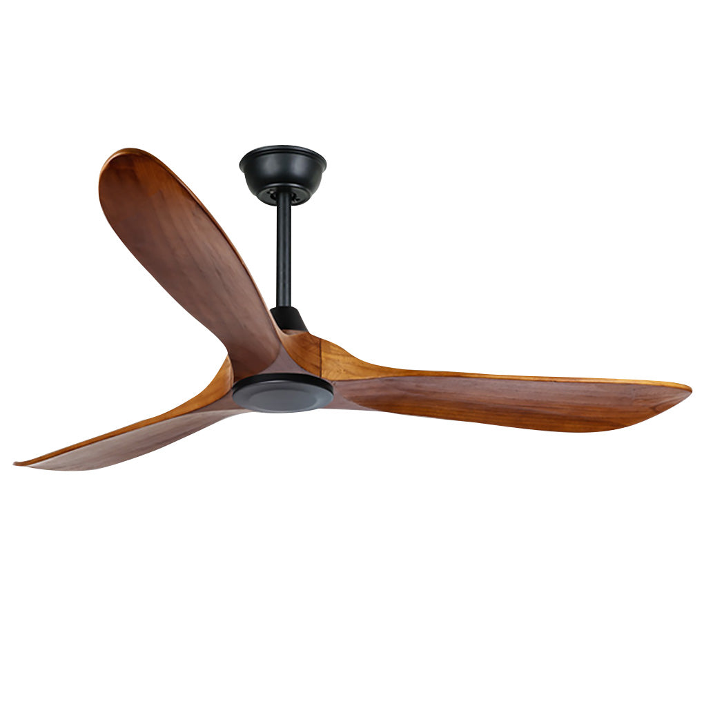 Modern Solid Wood Ceiling Fan with LED Light and Remote Control