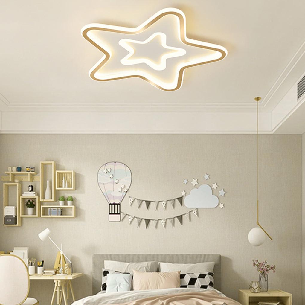 Star-Shaped Flush Mount LED Ceiling Light – Ultra-Thin Modern Design