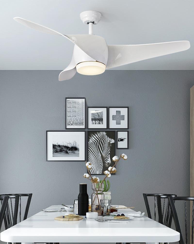 52" Downrod Ceiling Fan with Remote Control and LED Lights
