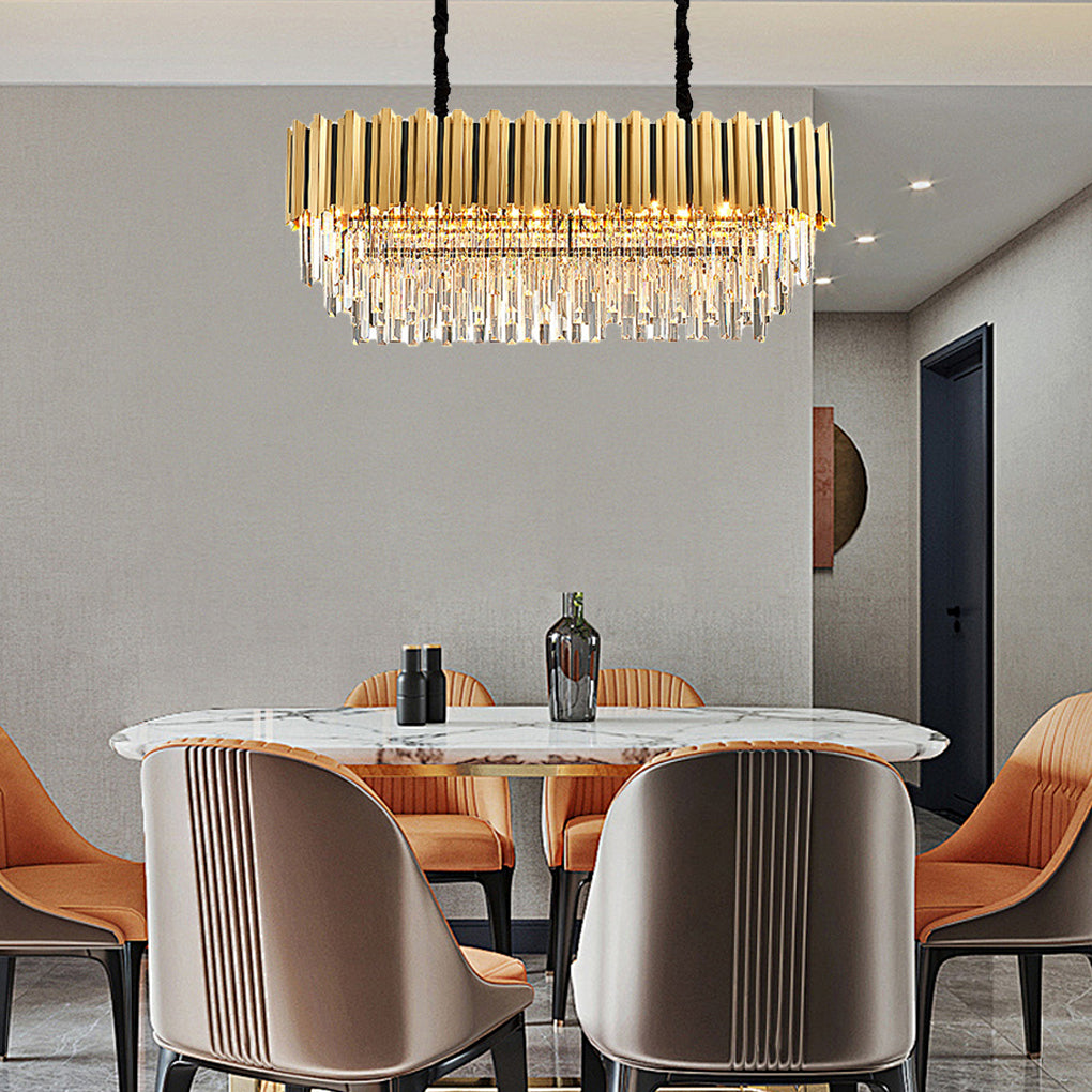 Modern Crystal Chandelier with Geometric Design | LED E14