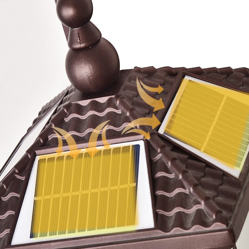Striped Glass Solar Outdoor Wall Light – Retro Industrial Design