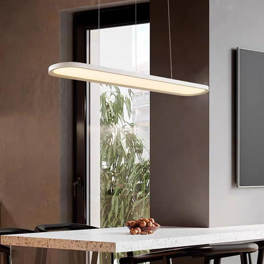 Modern Oval LED Pendant Light – Metal & Acrylic Ceiling Fixture