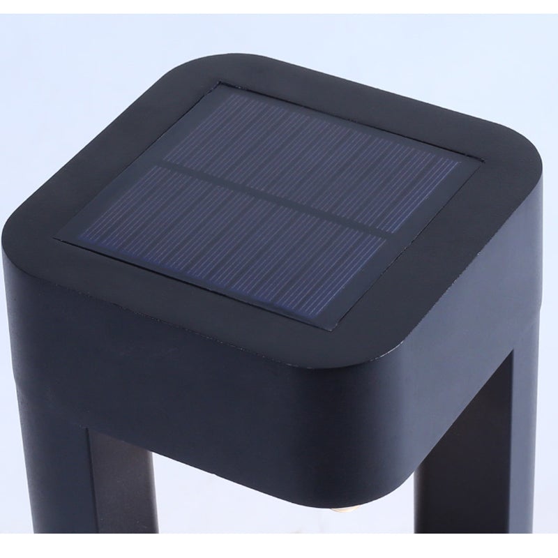 Modern Square Hollow Aluminum Solar Pathway Light - Outdoor LED