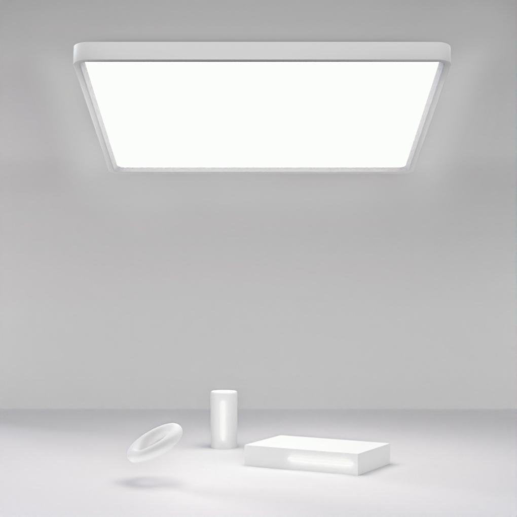 Modern White Flush Mount Ceiling Light with Dimmable LED