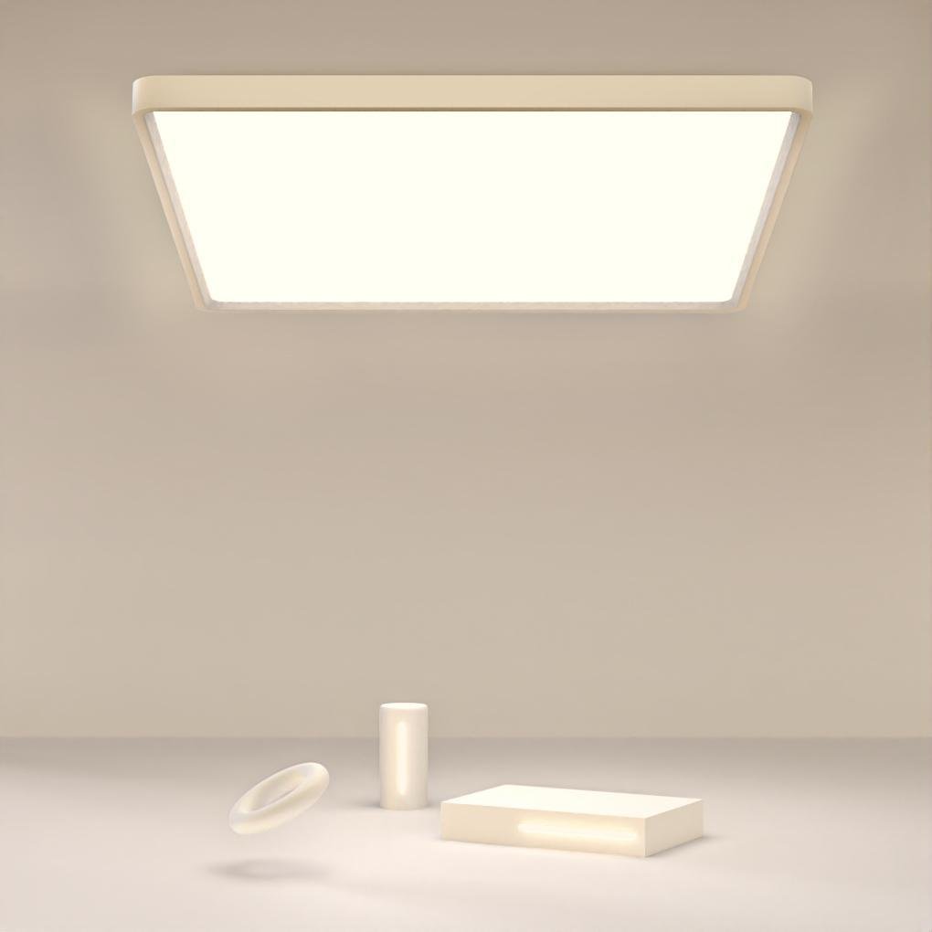 Modern White Flush Mount Ceiling Light with Dimmable LED