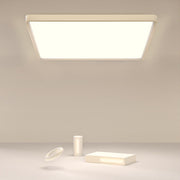 Modern White Flush Mount Ceiling Light with Dimmable LED
