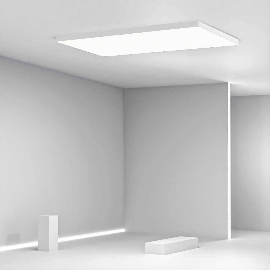 Modern White Flush Mount Ceiling Light with Dimmable LED