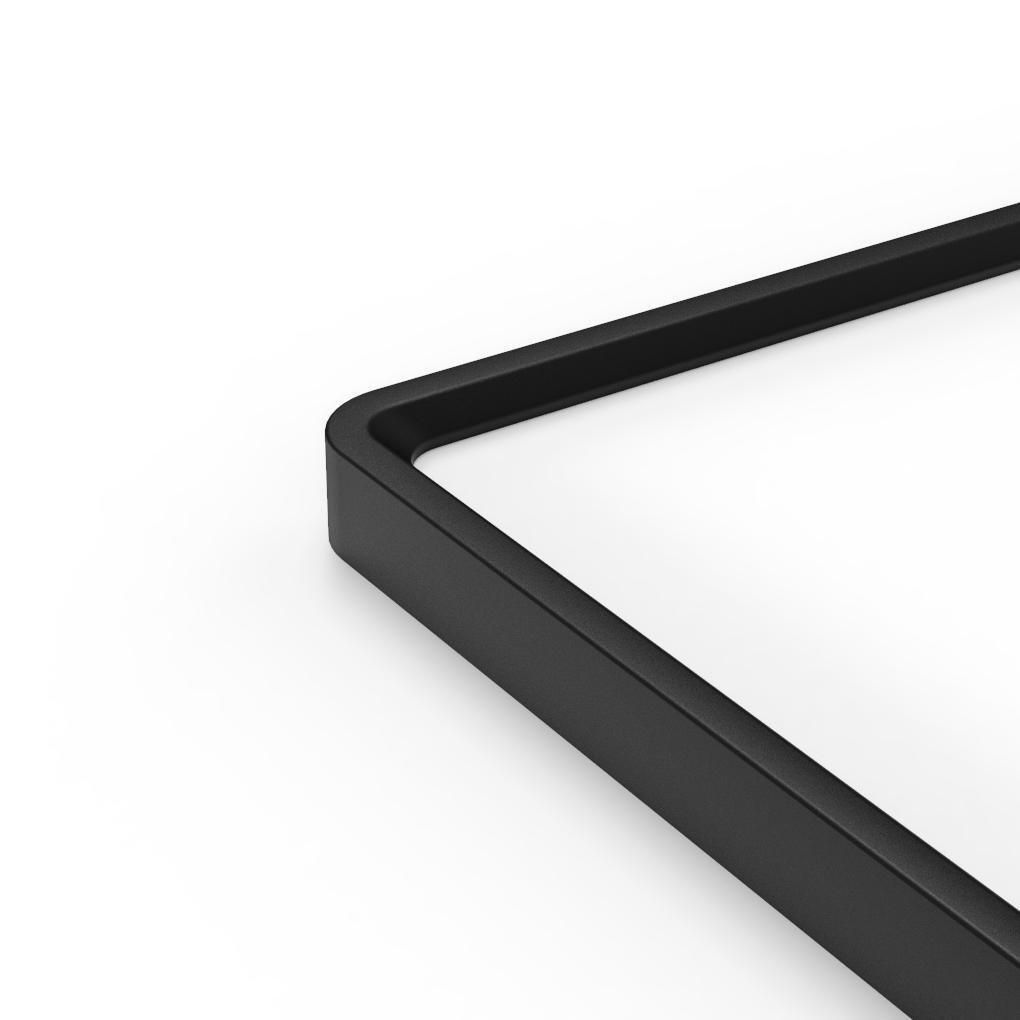 Modern Square Flush Mount Ceiling Light - Black Aluminum Frame