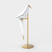 Modern Origami Bird LED Table Lamp with Brass Base