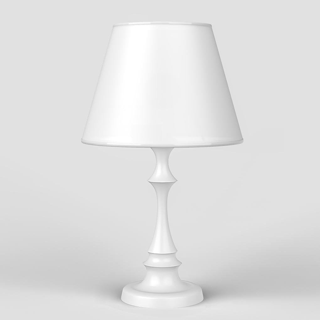Modern Chess Table Lamp with Drum Linen Shade - 19 Inch