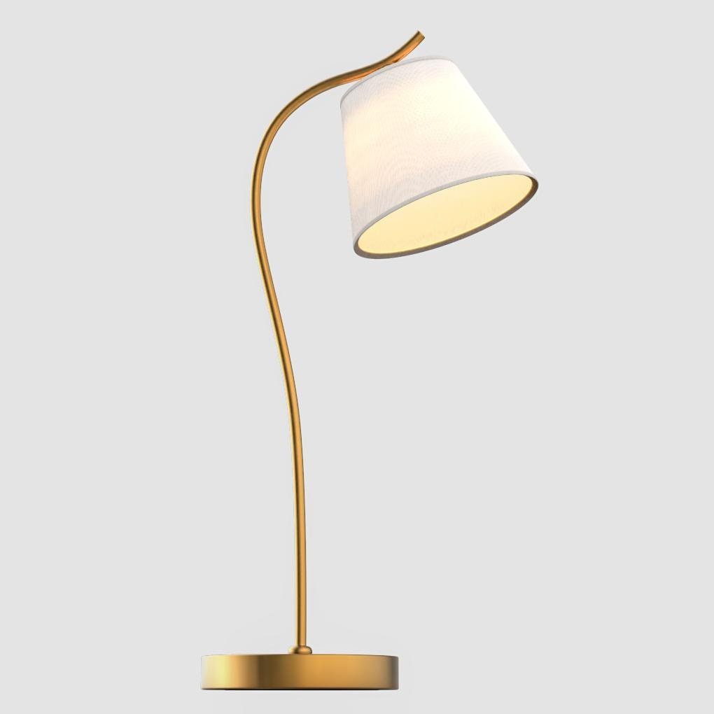 Modern Gooseneck Desk Lamp with Cone Fabric Shade