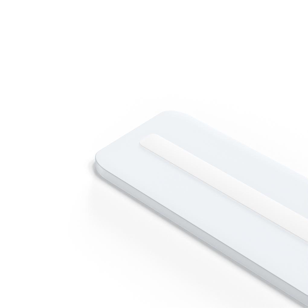 White Rectangular Flush Mount Ceiling Light with 3-Step Dimming