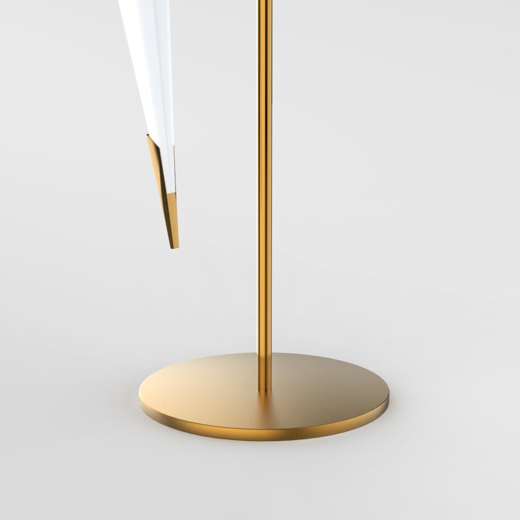 Modern Origami Bird LED Table Lamp with Brass Base