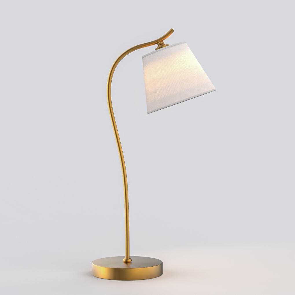 Modern Gooseneck Desk Lamp with Cone Fabric Shade