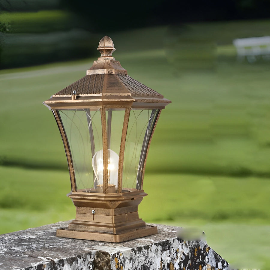 Modern Solar & Hardwired Outdoor Post Light - Aluminum & Glass