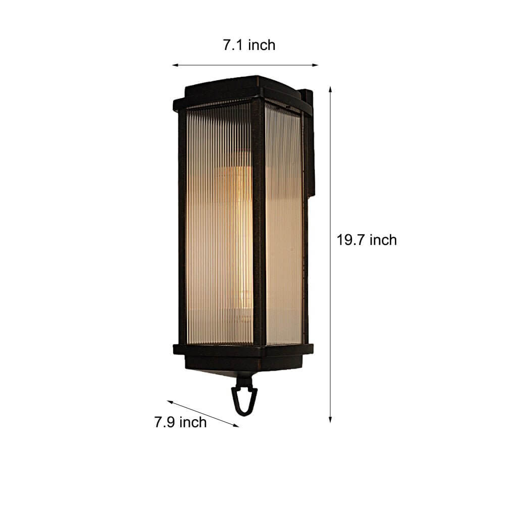 Modern Black Aluminum Outdoor Wall Lantern 19.7-Inch LED