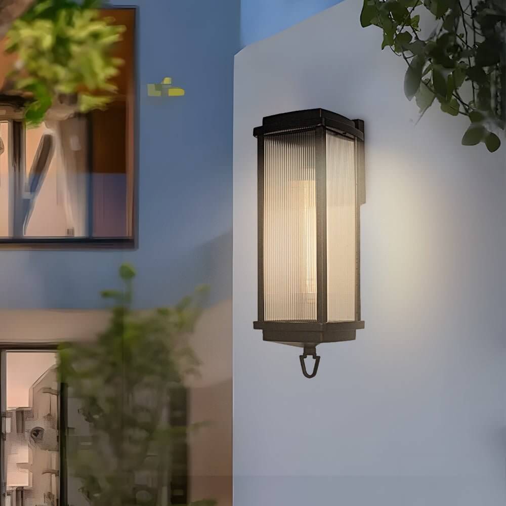 Modern Black Aluminum Outdoor Wall Lantern 19.7-Inch LED