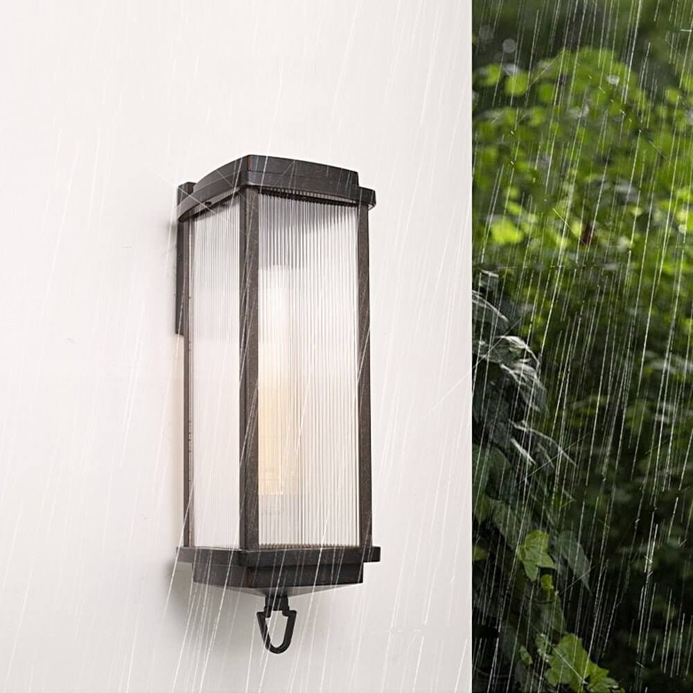 Modern Black Aluminum Outdoor Wall Lantern 19.7-Inch LED