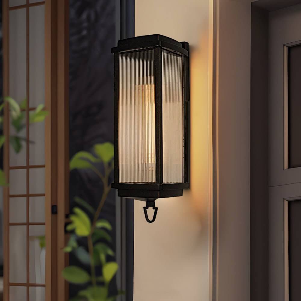 Modern Black Aluminum Outdoor Wall Lantern 19.7-Inch LED