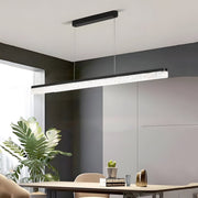 47-Inch Linear Pendant Light Ice-Crack Resin Shade Black