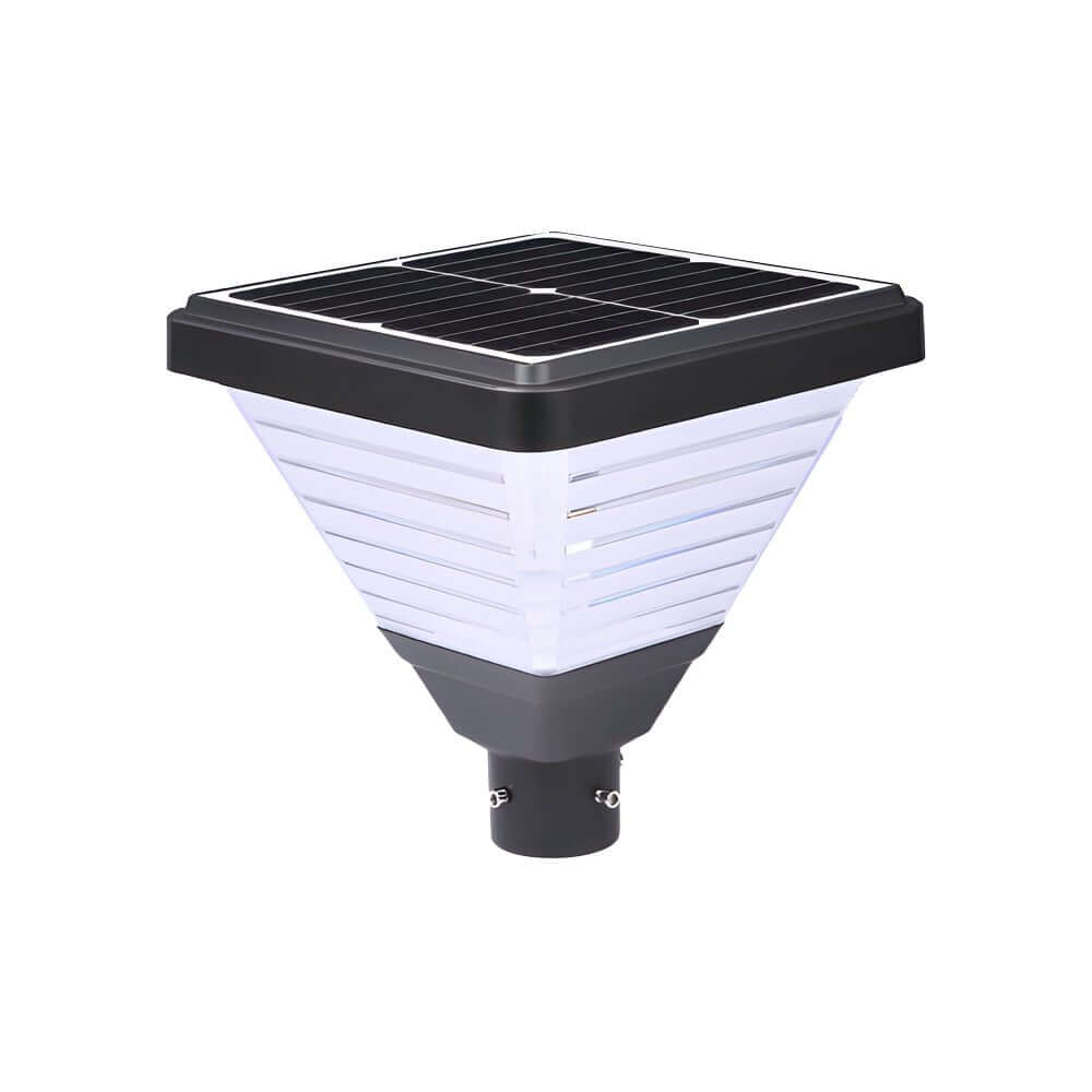 Modern Solar LED Outdoor Post Light | Black Aluminum Square