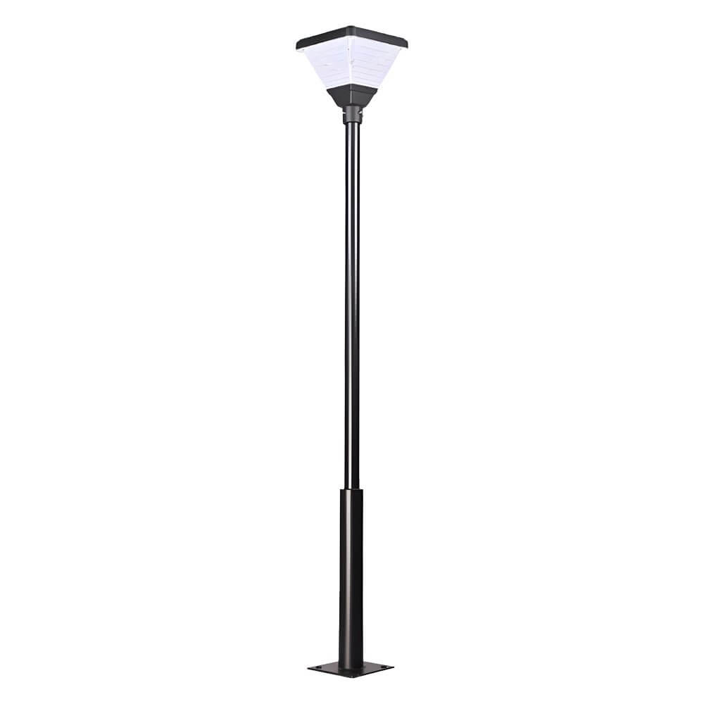 Modern Solar LED Outdoor Post Light | Black Aluminum Square