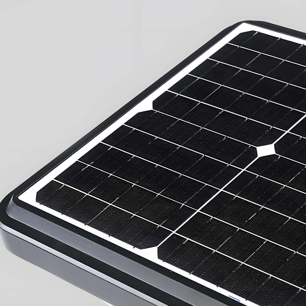 Modern Solar LED Outdoor Post Light | Black Aluminum Square