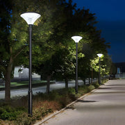 Solar LED Outdoor Post Light - Black Aluminum Street Lamp