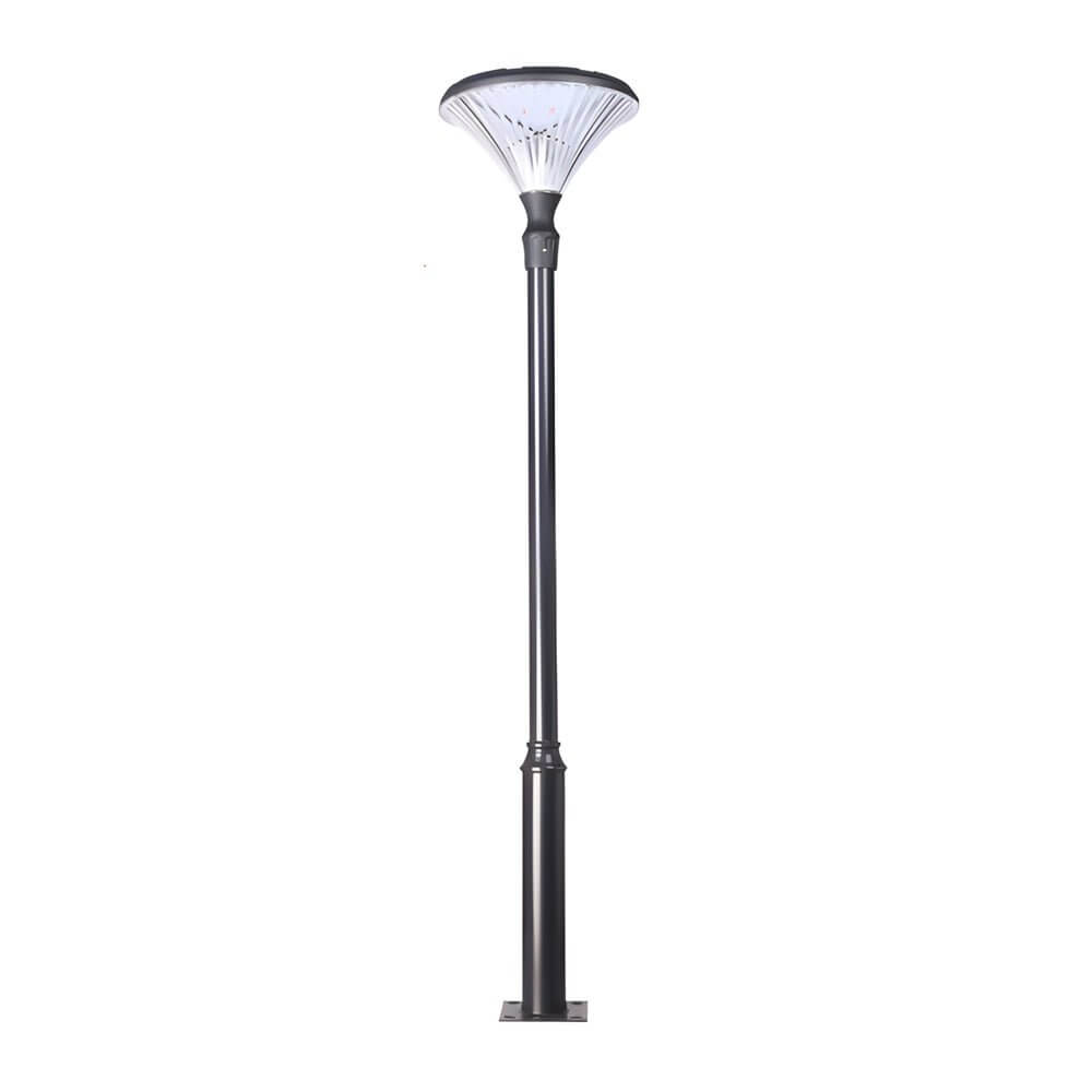 Solar LED Outdoor Post Light - Black Aluminum Street Lamp