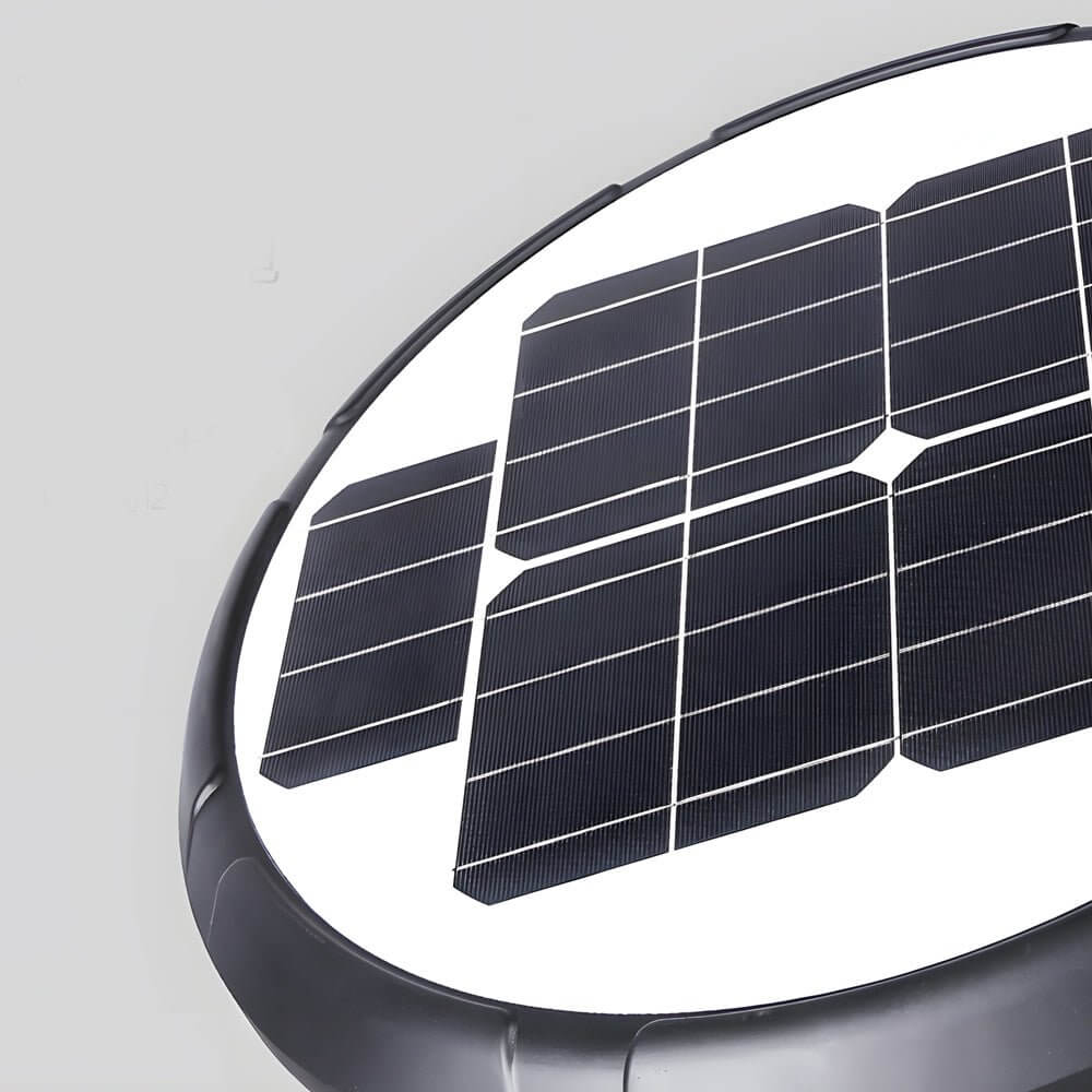 Solar LED Outdoor Post Light - Black Aluminum Street Lamp