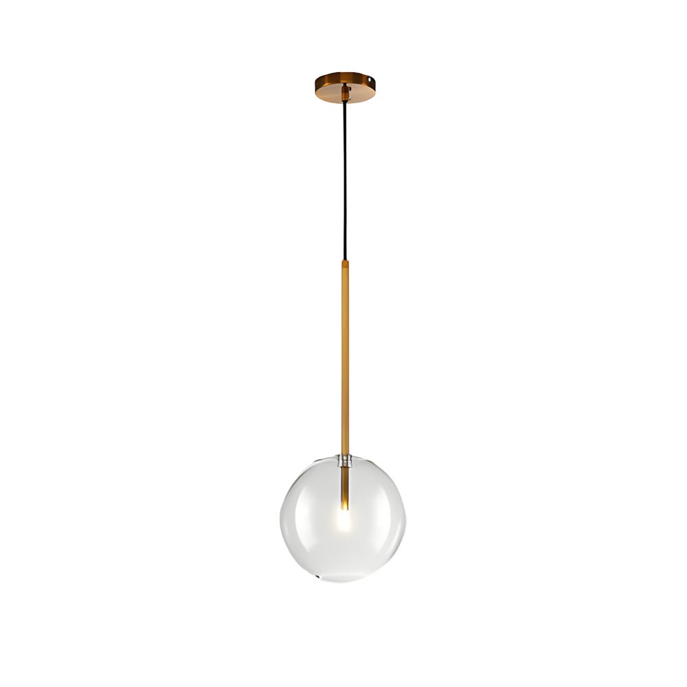 Clear Glass Globe Pendant Light Modern Bronze Finish
