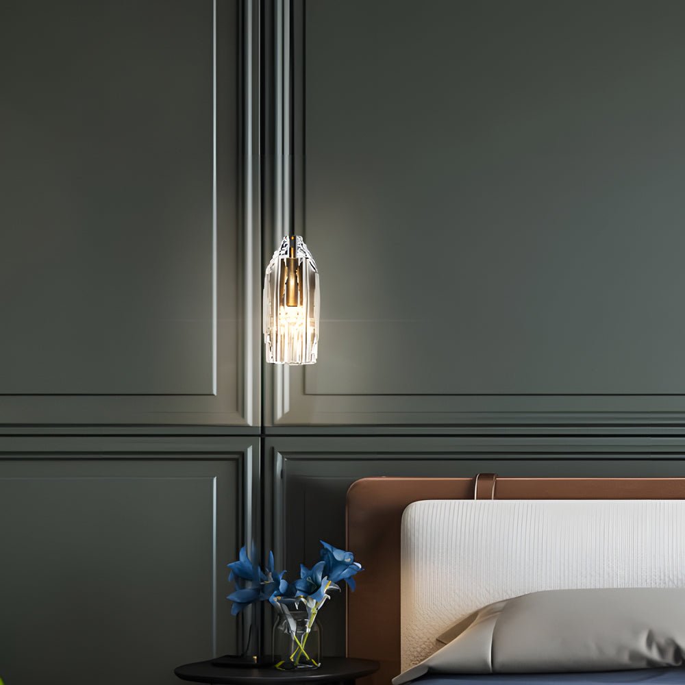 Geometric Crystal Pendant Light - Modern Brass Fixture
