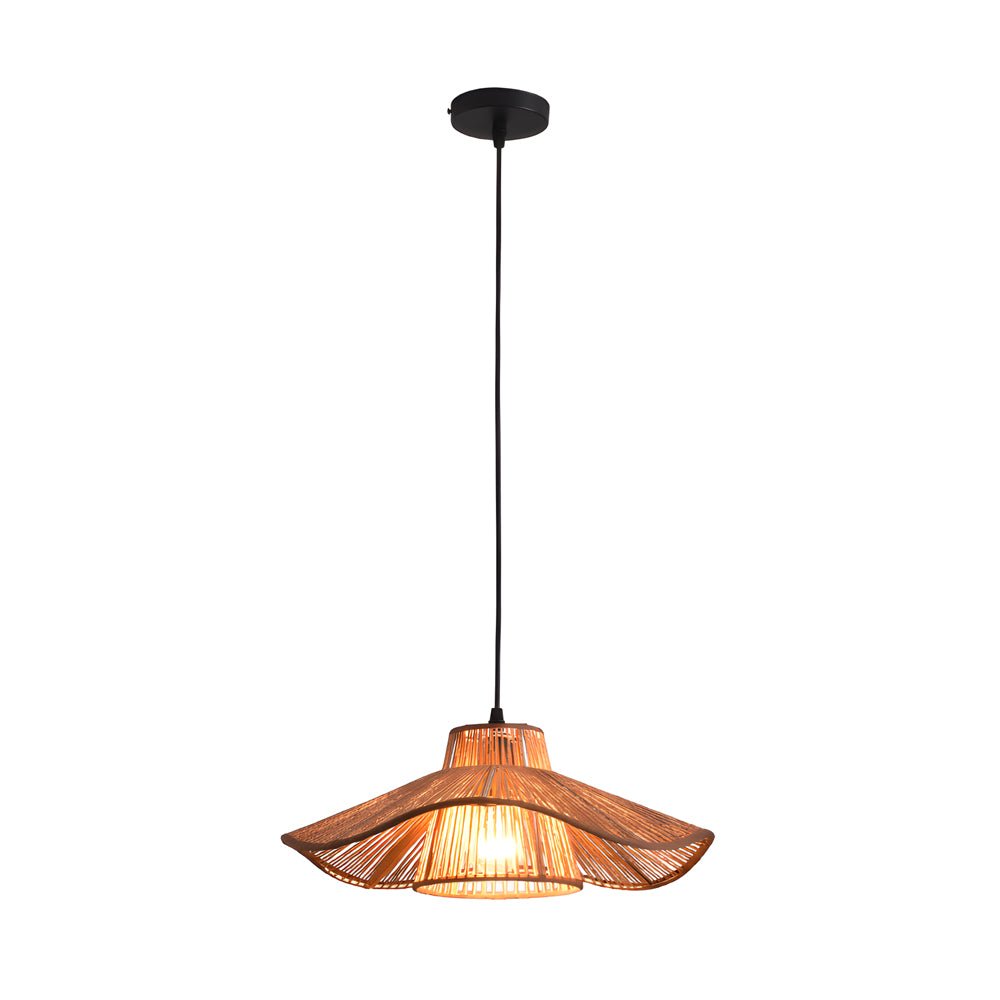 Double Layer Rope Woven Pendant Light - Rustic Modern Umbrella