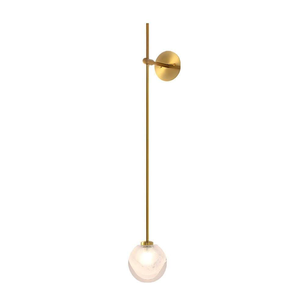 Modern Glass Bubble Wall Light with Slim Metal Arm