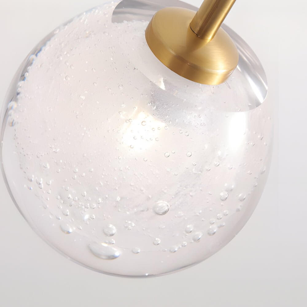 Modern Glass Bubble Wall Light with Slim Metal Arm